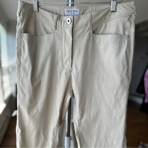 Craghoppers Tan Stretch Pants, high-rise, straight leg, cropped, activewear